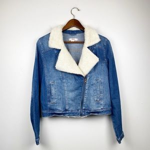 Mossimo Cropped Denim Jacket Sherpa